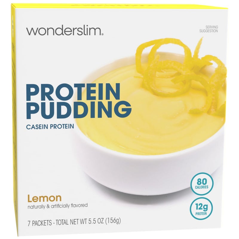 WonderSlim بودينغ بروتين وندر سليم، ليمون، 12 جرام بروتين، خالي من الجلوتين (7 حبة) - Image 1