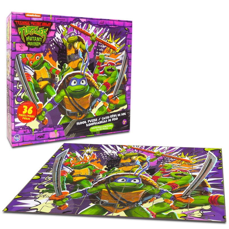 Teenage Mutant Ninja Turtles Floor Puzzle for Kids Set - Bundle with 36 Piece TMNT Floor Puzzle Plus Stickers, More | Teenage Mutant Ninja Turtles Puzzles for Kids Ages 4-8 - Image 2
