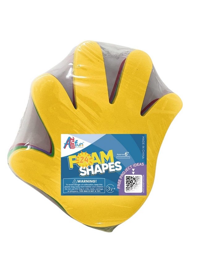 AoneFun Foam Handprint Cut Outs Hand Cutouts Hand Decoration Bulletin Board Cut Outs Hand Prints Classroom Decor Hand Decorations Cutouts For Classroom Decoration 6" Medium Large Die Cut Shapes 24 Pcs - Image 3