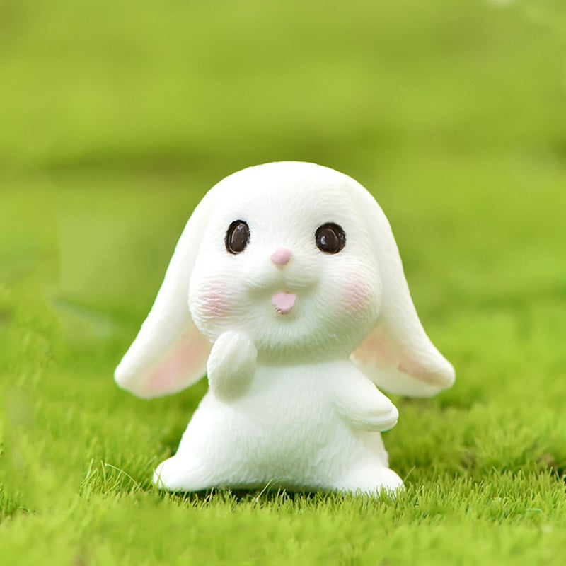 1 Set/6pcs Bunny Series Figurines Landscape Ornaments Miniature Bonsai Decor - Image 3