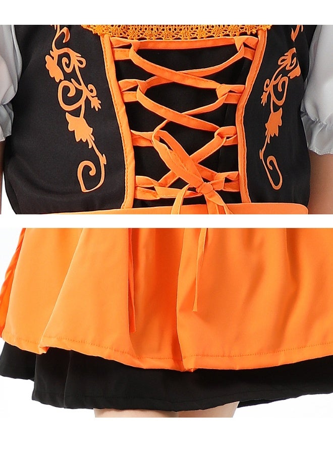 Loquat Bavarian Children's Outfit - Girls' Dirndl Dress for Munich Oktoberfest, Farmhouse Style Maid Costume - Image 3