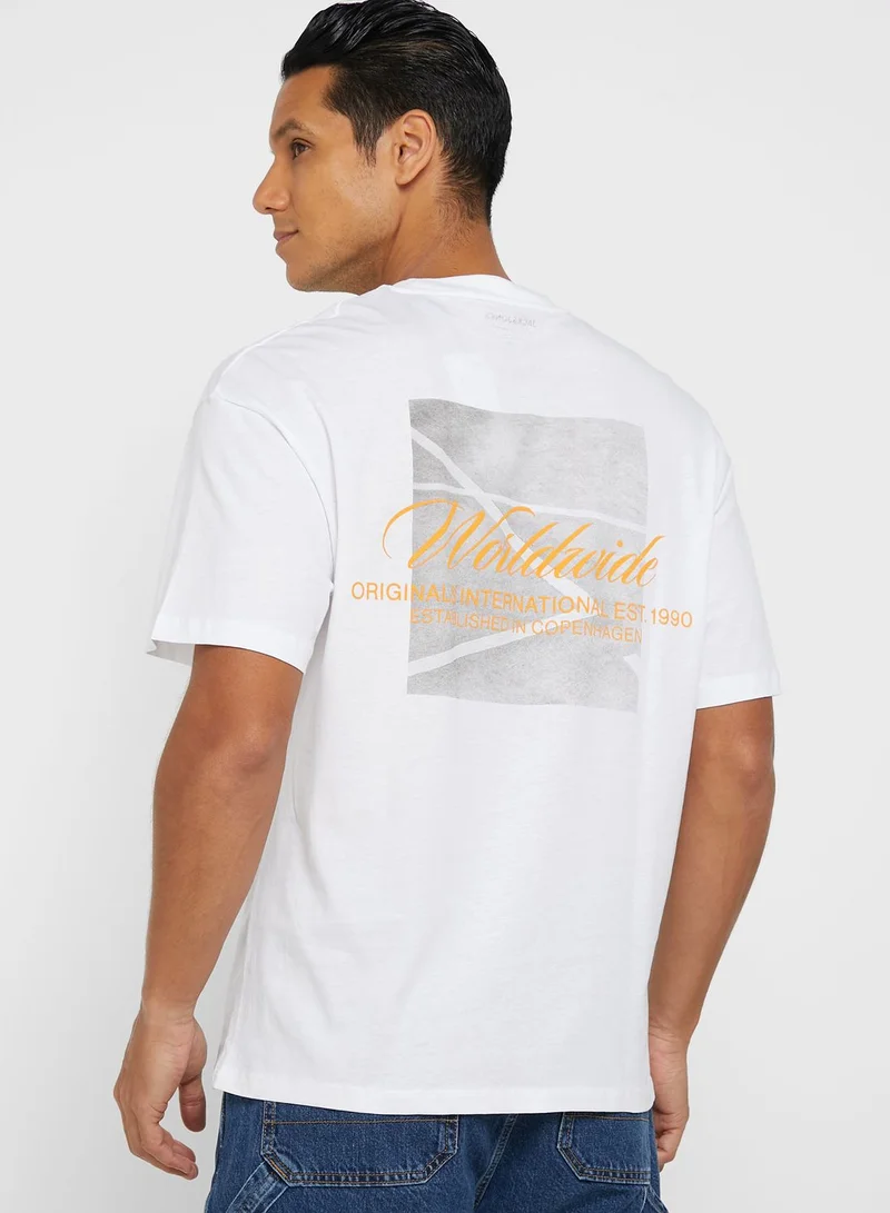 JACK & JONES Casual Printed Crew Neck T-Shirt