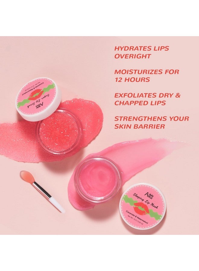 ANAI RUI Lip Mask Set, Lip Scrub & Lip Butter, Overnight Lip Treatment Set Enriched With Skin Softening Ceramide & Watermelon and Hydrating Shea Butter, For A Softer & Smoother Pout - Image 2