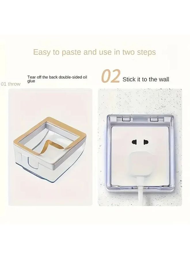Adhesive Waterproof Outlet Cover 1pc Splash Proof Dustproof Protector Easy Peel Stick - Image 3