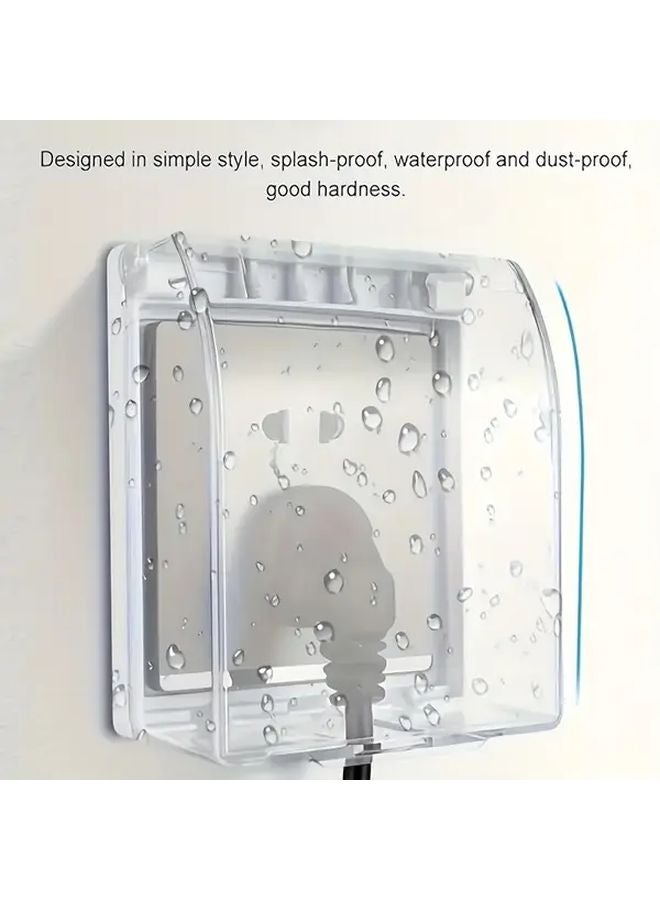 Adhesive Waterproof Outlet Cover 1pc Splash Proof Dustproof Protector Easy Peel Stick - Image 2