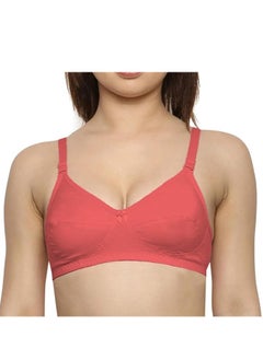 Love Bell Love Bell Women's Everyday Bra - Double-Layered, High Coverage, All-Day Comfort Bra (LIGHT RED)  - Image 1