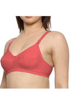 Love Bell Love Bell Women's Everyday Bra - Double-Layered, High Coverage, All-Day Comfort Bra (LIGHT RED)  - Image 2
