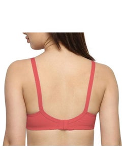 Love Bell Love Bell Women's Everyday Bra - Double-Layered, High Coverage, All-Day Comfort Bra (LIGHT RED)  - Image 3