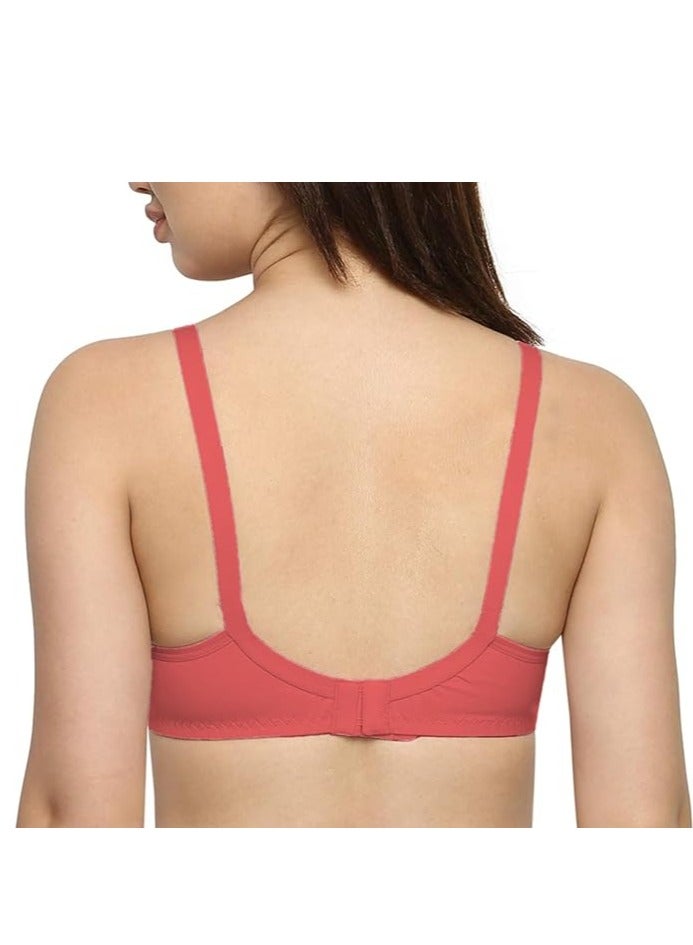 Love Bell صدرية حب بيل النسائية اليومية - مزدوجة الطبقة، تغطية عالية، صدرية مريحة طوال اليوم (أحمر فاتح) - Image 3
