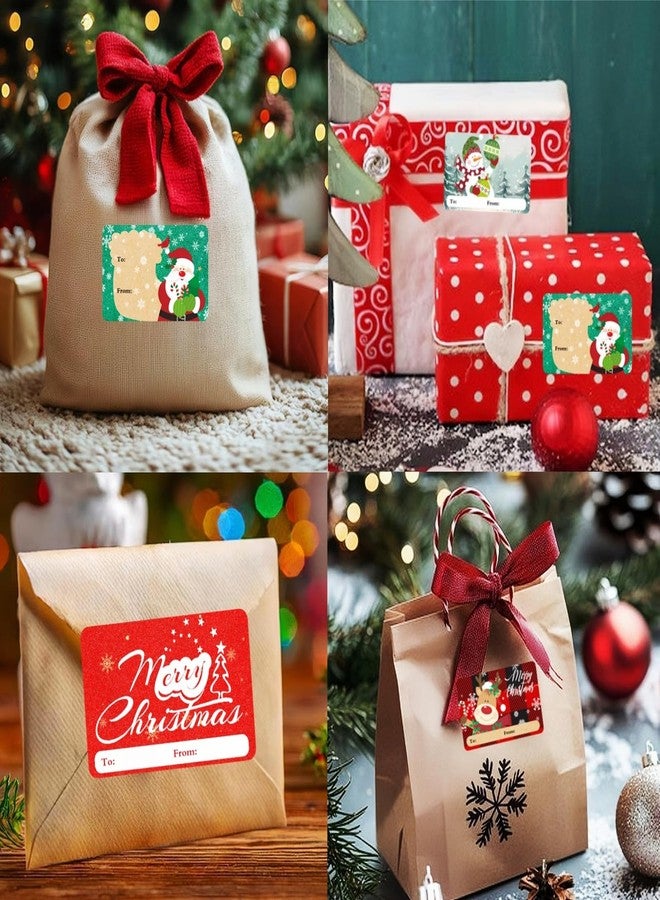 400 ملصق كبير لبطاقات هدايا عيد الميلاد، ملصقات كرافت ذاتية اللصق لعيد الميلاد، بطاقات أسماء من وإلى عيد الميلاد للنساء والرجال والأطفال، مغلفات ورقية لتغليف الهدايا، زينة العطلات (3 × 2 بوصة) - Image 5