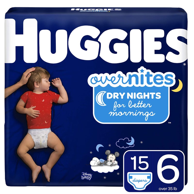 HUGGIES OverNites Diapers, Size 6, 15 ct., Overnight Diapers (Packaging May Vary) - Image 1