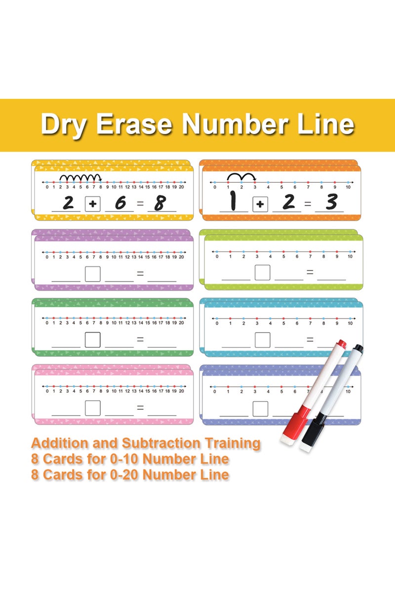 Number Line Addition Subtraction Training Cards Dry Erase Number Line Card Math Manipulative Board f