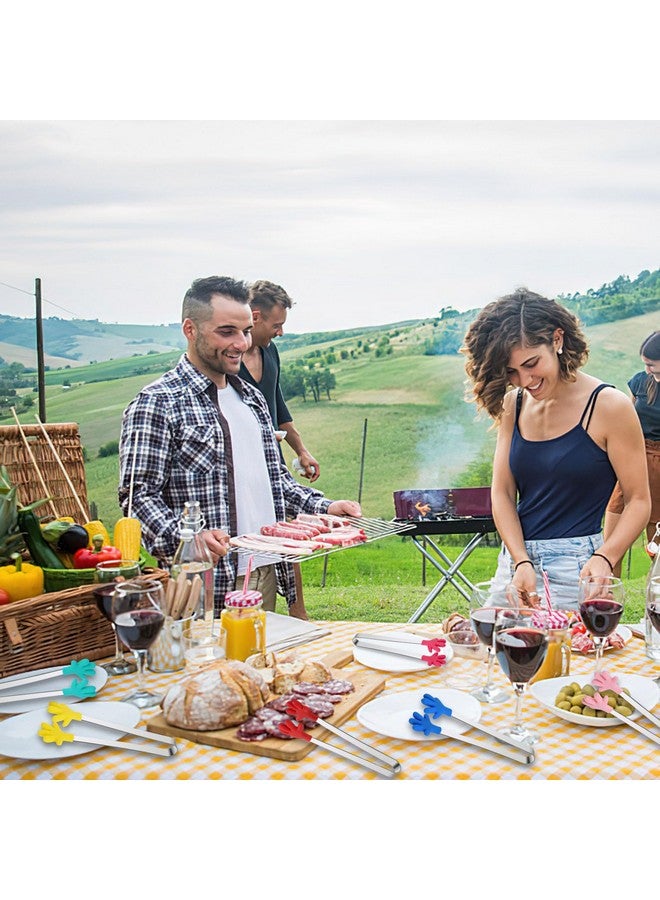 شيندل ملقط شيندل الصغير للأطفال، 8 قطع ملقط تقديم صغير مع أطراف سيليكون للمقبلات والأطعمة الصغيرة ومكعبات الثلج والفواكه والسكر وأدوات المطبخ، 5 بوصات - Image 2