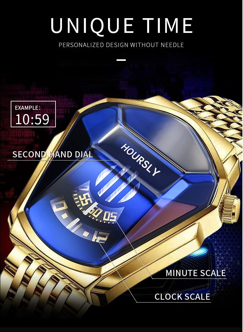 هاورسلي ساعة يد رجالية فاخرة HOURSLY Trend Cool ساعة يد رجالية بتقنية الفولاذ المقاوم للصدأ ساعة كوارتز عصرية للرجال - Image 4