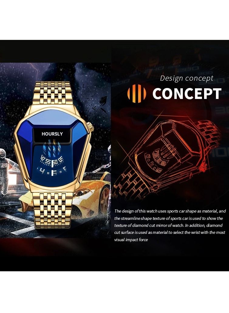 هاورسلي ساعة يد رجالية فاخرة HOURSLY Trend Cool ساعة يد رجالية بتقنية الفولاذ المقاوم للصدأ ساعة كوارتز عصرية للرجال - Image 2