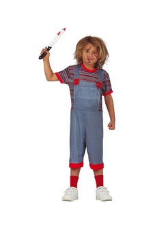 Chucky Doll Costume, Includes: T-shirt, Dungarees Size: 7-9 Years.