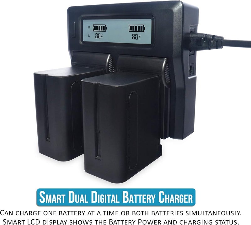 DMK Power NP-F970/NP-F960 "2 Pcs 9800mAh Battery and 1 x DC-01 Digital Dual Battery Charger", made for LED Photo Video Lights and Monitor only (Not for Cameras & Camcorder) - Image 3