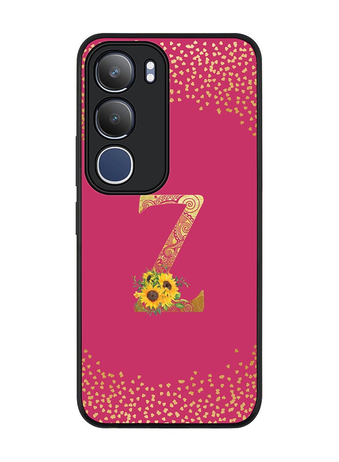 Stylizedd For vivo Y19s / Y19s Pro Case,Slim fit Camera Protection, Shockproof Thin Phone cover  - Custom Floral Monogram - Z ( Deep Pink )