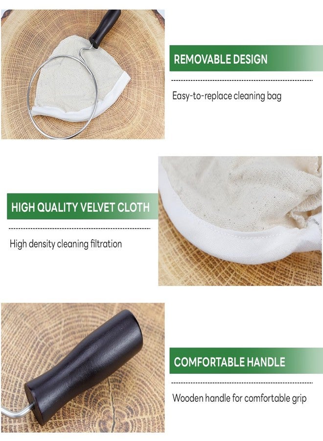 DOERDO DD 2 Pcs Reusable Coffee Sock – Large Flannel Cloth Coffee Filter with Wooden Handle, Handmade Pour Over Coffee Filter Bag for Home Brewing - Image 3