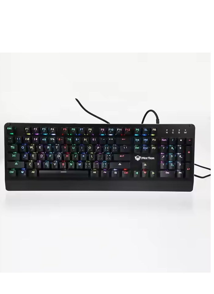 Meetion - Meetion MK01 Premium Design, Full key Anti-Ghosting RGB Backlit, 12 Multimedia Shortcuts, Plug & Play, System Compatible OUTEMU Mechanical Wired Gaming Keyboard - Image 1
