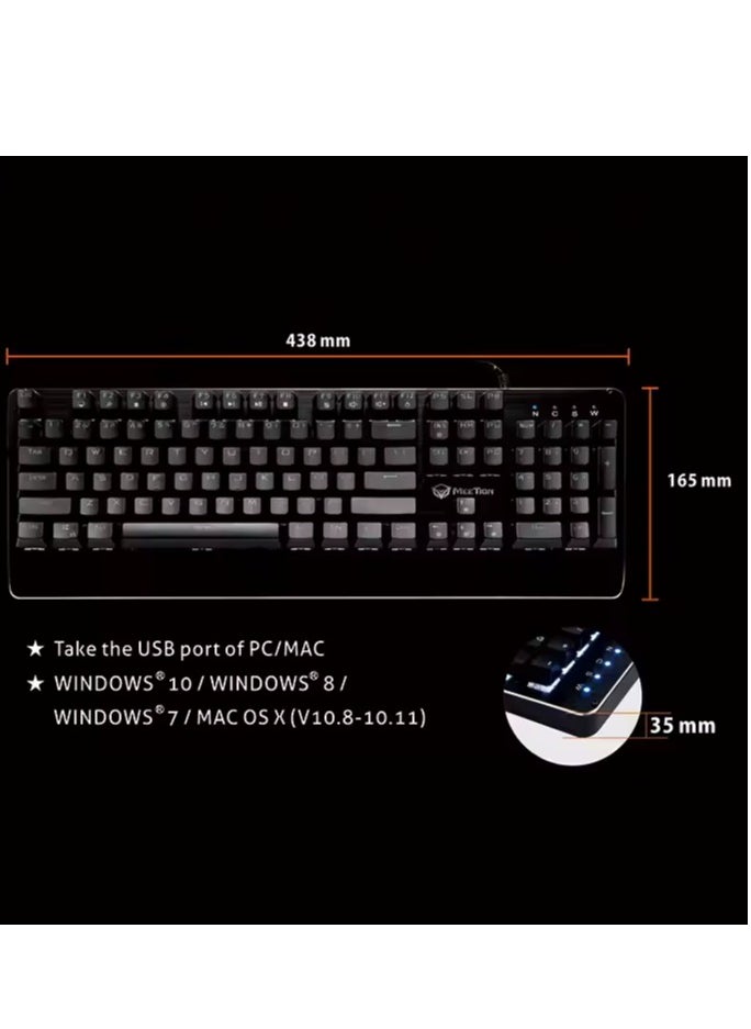 Meetion - Meetion MK01 Premium Design, Full key Anti-Ghosting RGB Backlit, 12 Multimedia Shortcuts, Plug & Play, System Compatible OUTEMU Mechanical Wired Gaming Keyboard - Image 1
