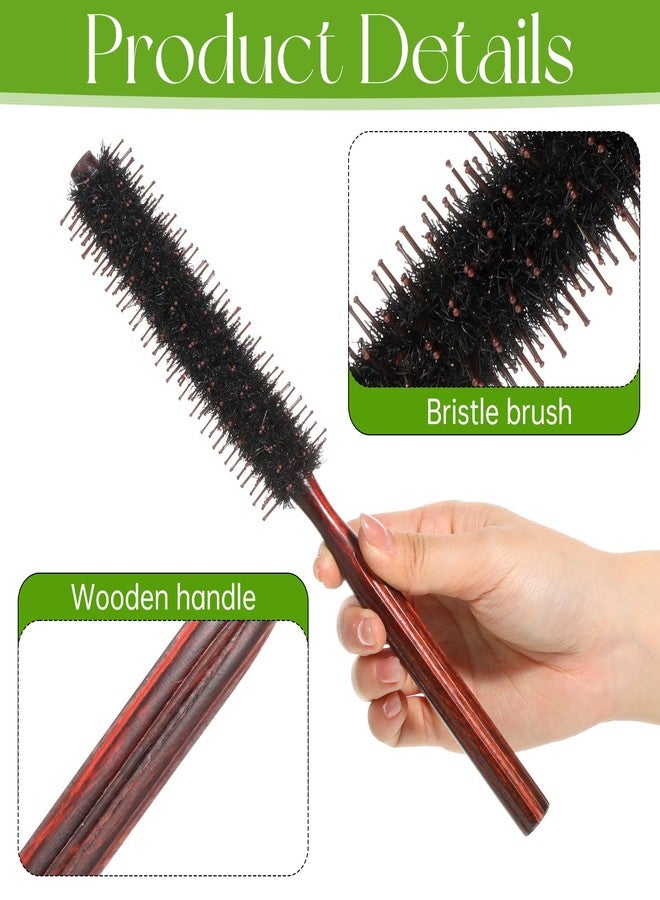 Sliverdew Small Round Hair Brush, Natural Boar Bristle Roller Brush with Reinforced Bristles, Texture Comb for Styling & Volumizing Bangs Blowouts Thin, Thick, Curly Hair - 1.4" Diameter - Image 2
