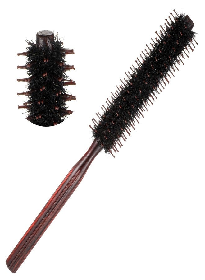 Sliverdew Small Round Hair Brush, Natural Boar Bristle Roller Brush with Reinforced Bristles, Texture Comb for Styling & Volumizing Bangs Blowouts Thin, Thick, Curly Hair - 1.4" Diameter - Image 1