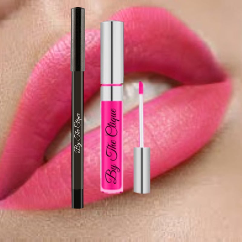 By The Clique By The Clique Premium Matte Lip Kit | Lipstick and Lip Liner Pencil Set | Bright Pink | Such A Doll