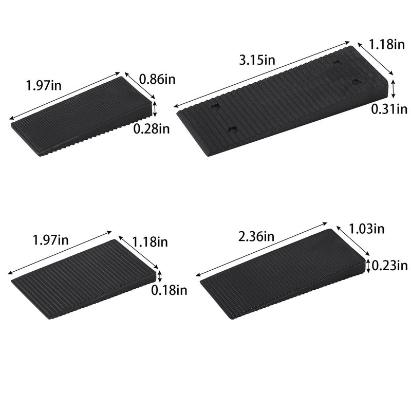 ZZJMCH 24 Pack Black Multi Purpose Furniture Plastic Shims for Leveling Extreme Weight Capacity Wedges Easy to Snap Cut-to-fit Size Leveler for Toilet Shims, Doors, Windows, Sheds, Table - Image 2