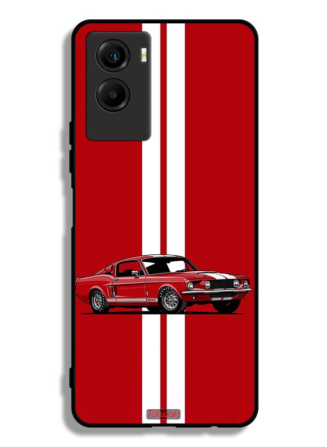 Tolwak Vivo Y55s 5G (2021) Protective Case Cover Vintage Car Abstract Art - Image 2