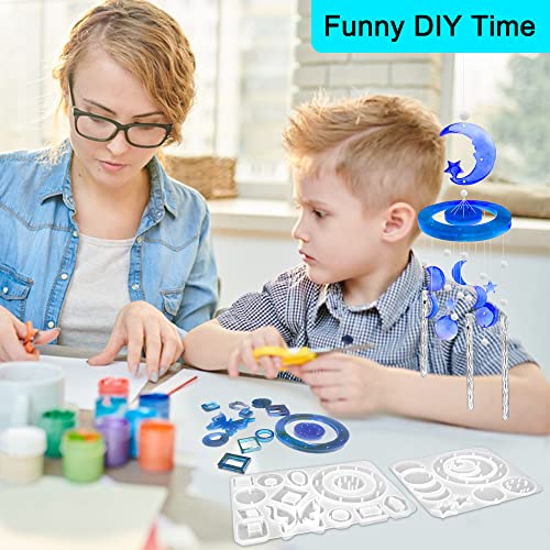 FineGood 2 Set Wind Chimes Resin Molds, Resin Molds Silicone Butterfly Moon Silicone Molds for Epoxy Resin DIY Winds Chime Gifts for Women Home Decor - Image 5