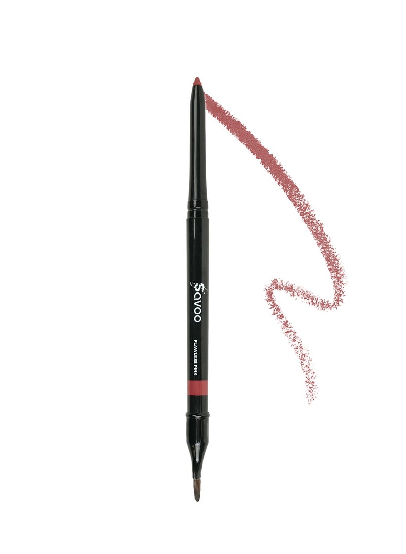 Savoo Lip Liner – Flawless Pink | Creamy Long-Lasting Lip Pencil with Jojoba Oil & Lip Booster Peptides | Vegan, Waterproof, Recyclable | Defines & Enhances Lips – 6 Shades - Image 1