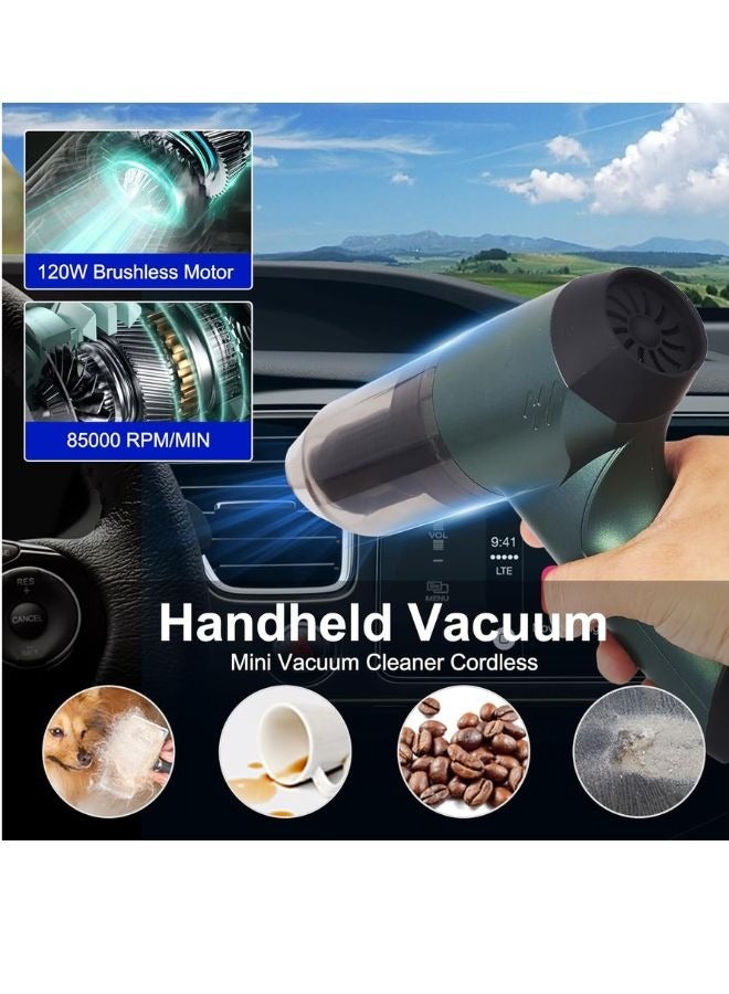 ريتش لايف يدوية لاسلكية بدون فرشاة من ريتش لايف | قوة شفط عالية ١٢٠٠٠ باسكال | صغيرة الحجم وقابلة لإعادة الشحن | مكنسة كهربائية صغيرة لاسلكية للسيارة والمنزل - Image 4