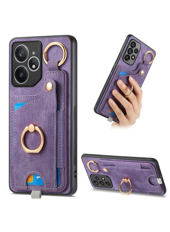 اس-توب جراب هاتف Realme Neo 7 بتصميم كلاسيكي مع حلقة تعليق وحقيبة بطاقات - Image 1