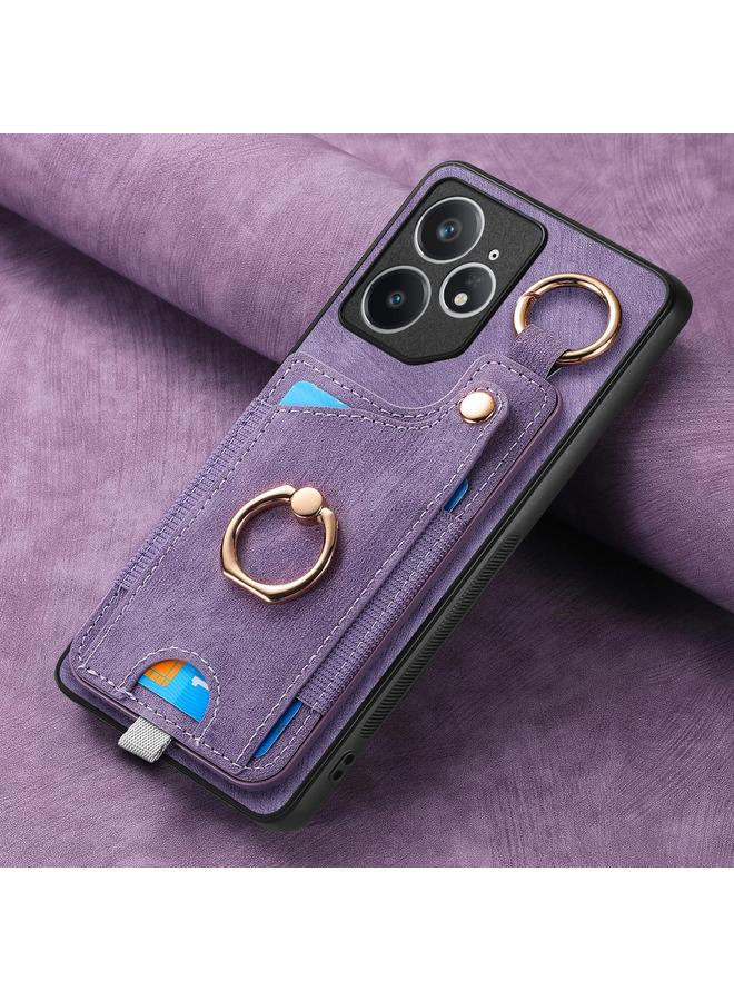 اس-توب جراب هاتف Realme Neo 7 بتصميم كلاسيكي مع حلقة تعليق وحقيبة بطاقات - Image 5