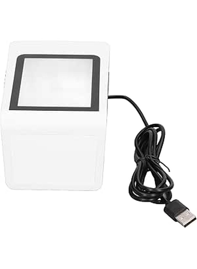 ماسح الباركود ورمز الاستجابة السريعة USB لسطح المكتب مع صوتيات للمكائن النقدية والكمبيوتر الشخصي، أبيض رمادي من مادة ABS - Image 1