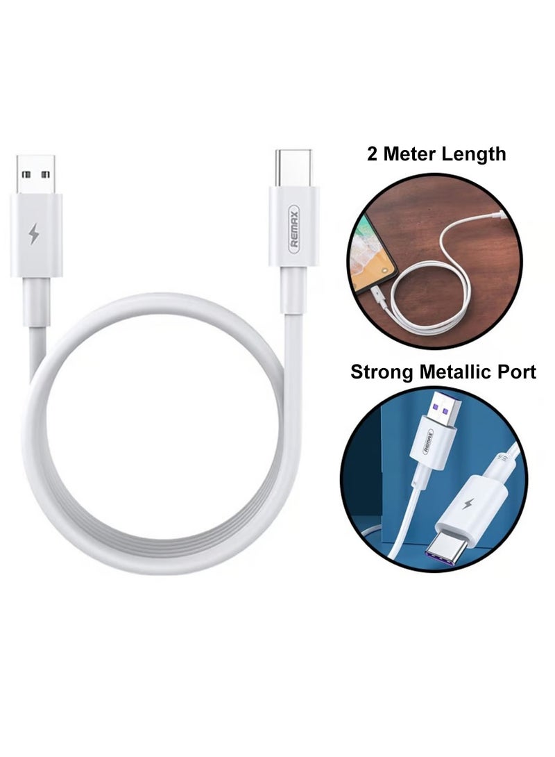 ريماكس كابل شحن سريع USB C بقوة 22.5 واط، بطول 2 متر، متوافق مع الشحن السريع، مصنوع من مادة TPE المتينة - Image 2