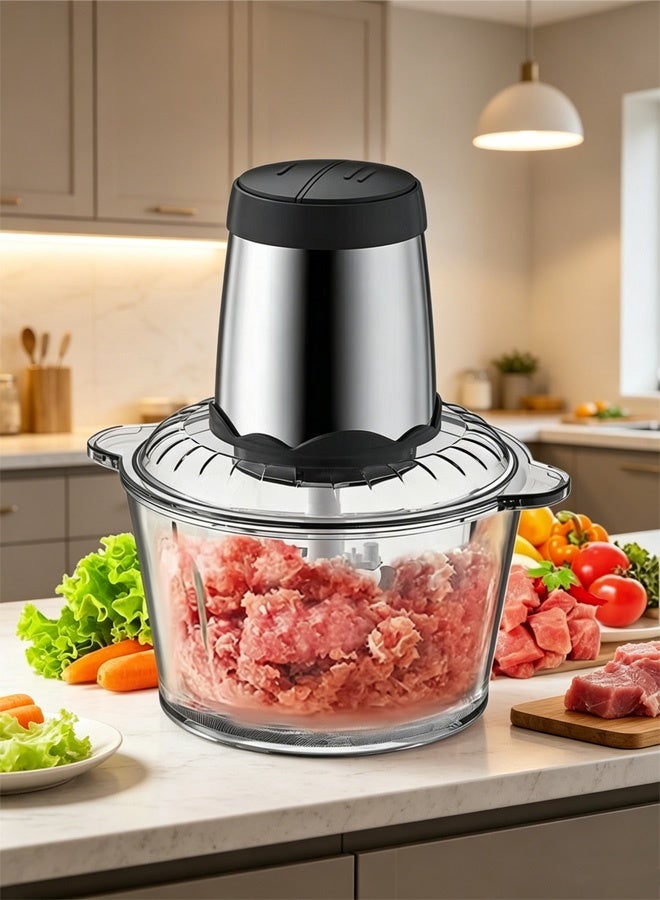 Bukela Electric Meat Grinder,3000W Food Processor Blender Mixer,Dual Speed Thickened Glass Food Crusher Chopper Food Mixers Kitchen Utensils,Suitable for Meat and Vegetable(3L) - Image 1