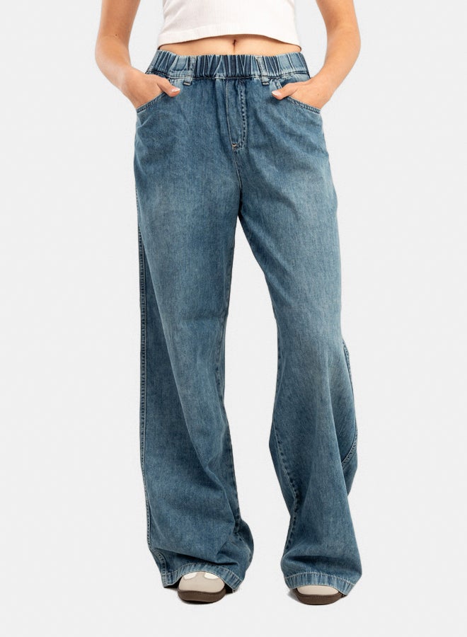 Carina Elastic Waist Denim Pants  - Image 1