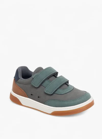جونيورز Boys Colourblock Sneakers With Hook And Loop Closure