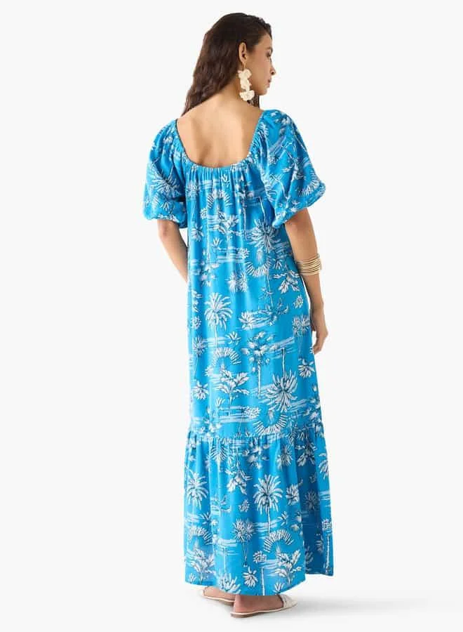 Splash FAV Tropical Print Maxi Dress