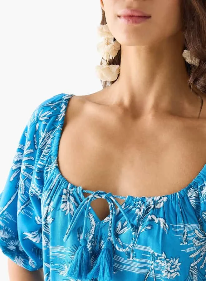 Splash FAV Tropical Print Maxi Dress