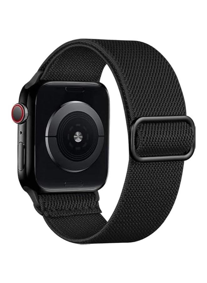 Generic Braided Band Compatible with Apple Watch Series 10 9 8 7 46mm 45mm 41mm Ultra 2 49mm Series 6 5 SE 44mm 40mm Series 4 3 2 1 38mm 42mm Men iWatch Bands Women Stretchy Nylon Solo Loop Sport Strap  - Image 1