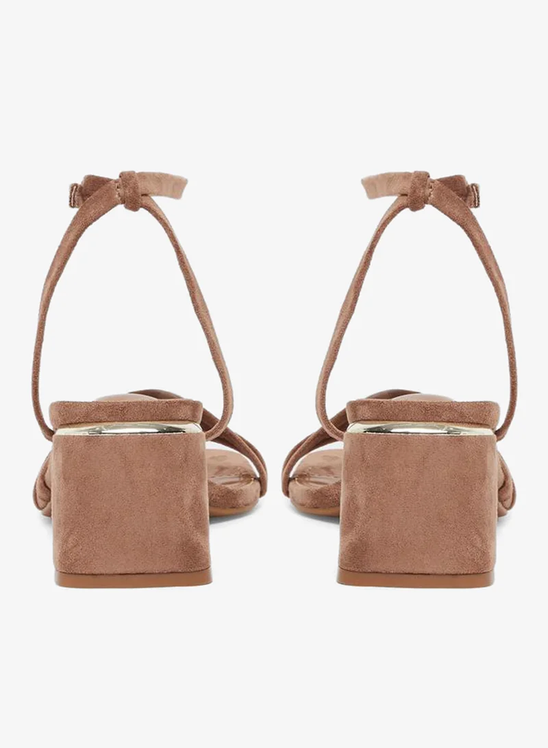 Styli Brown Brown Strappy Block Heel Sandals for Women | Best Price UAE