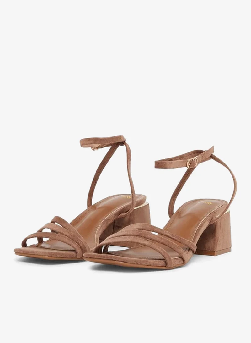 Styli Brown Brown Strappy Block Heel Sandals for Women | Best Price UAE