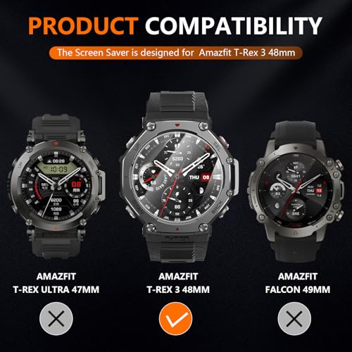 Suoman 4-Pack for Amazfit T-Rex 3 Screen Protector, 2.5D 9H Hardness Anti-Scratch Tempered Glass Screen Protective Film - Image 5