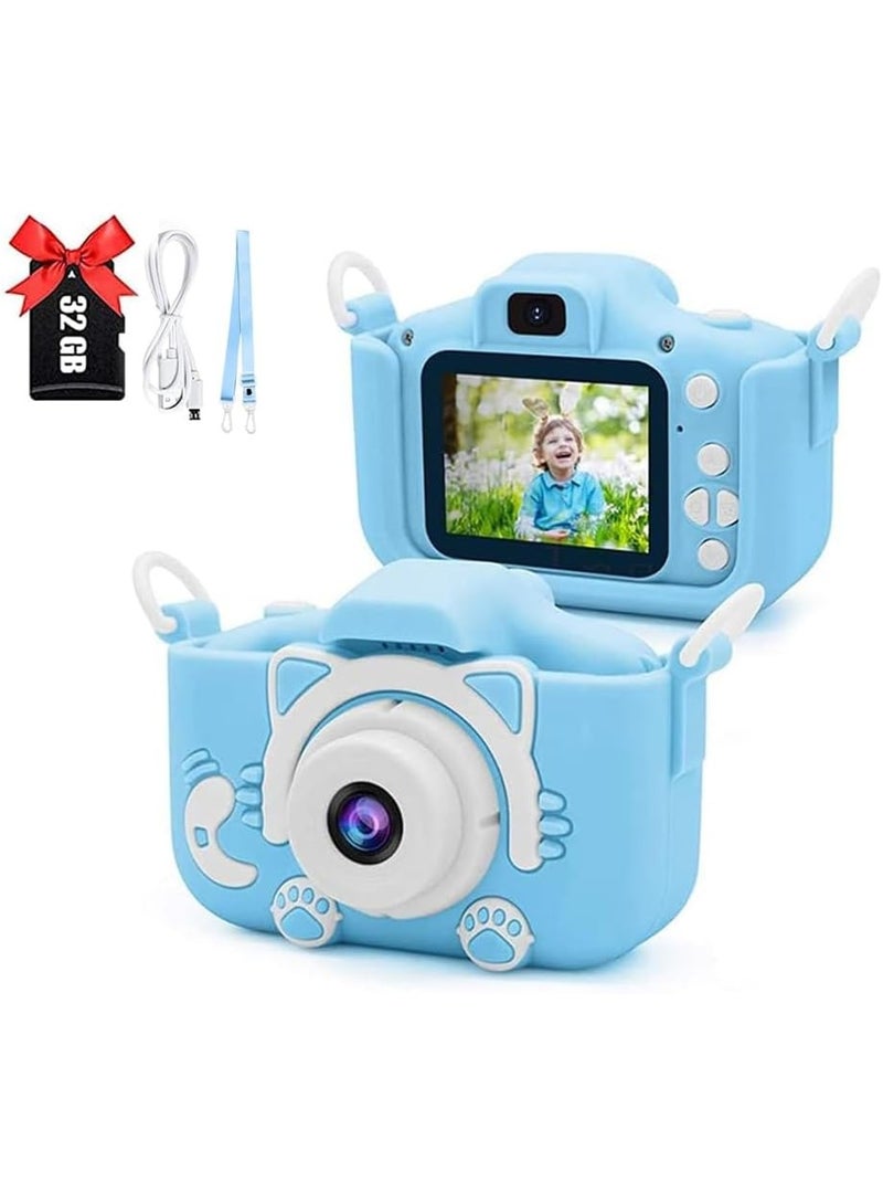 Kids HD Digital Video & Selfie Camera for Ages 3-12 with 32GB SD Card - Blue - Image 2