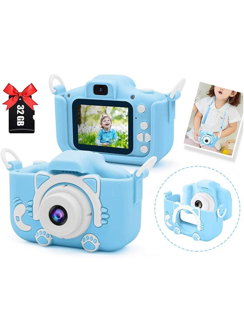 Kids HD Digital Video & Selfie Camera for Ages 3-12 with 32GB SD Card - Blue - Image 4