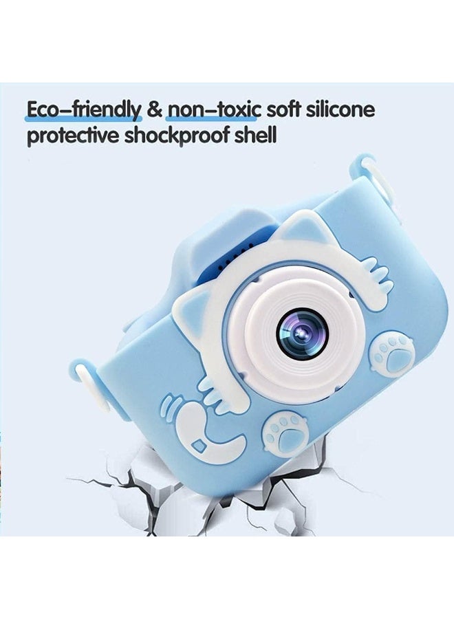 Kids HD Digital Video & Selfie Camera for Ages 3-12 with 32GB SD Card - Blue - Image 1