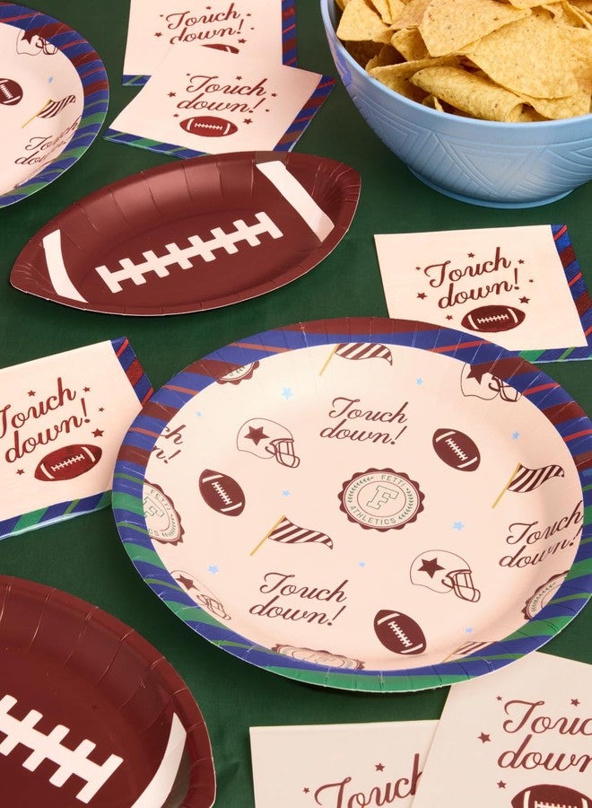 xo, Fetti Touchdown Plates - 32 pcs | Football Birthday Decorations, Varsity Party Setting, Tailgate Tablescape, Homecoming Game Day Supplies - Image 5